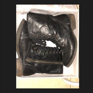 Black combat boots
